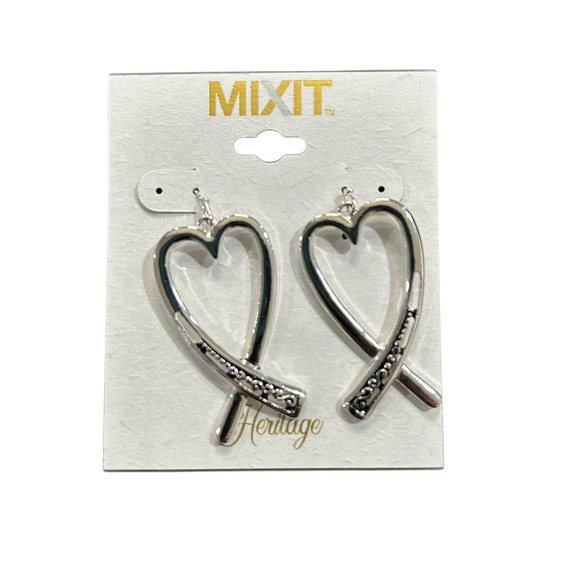 MixIt Heritage Heart Dangle Earrings - Picture 1 of 4